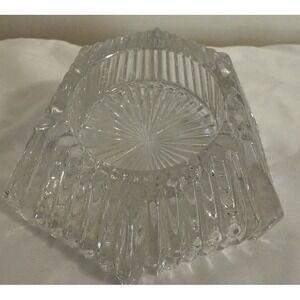 Anna Hutte Bleikristall Paperweight German 24% Lead Crystal Trinket Dish Vintage